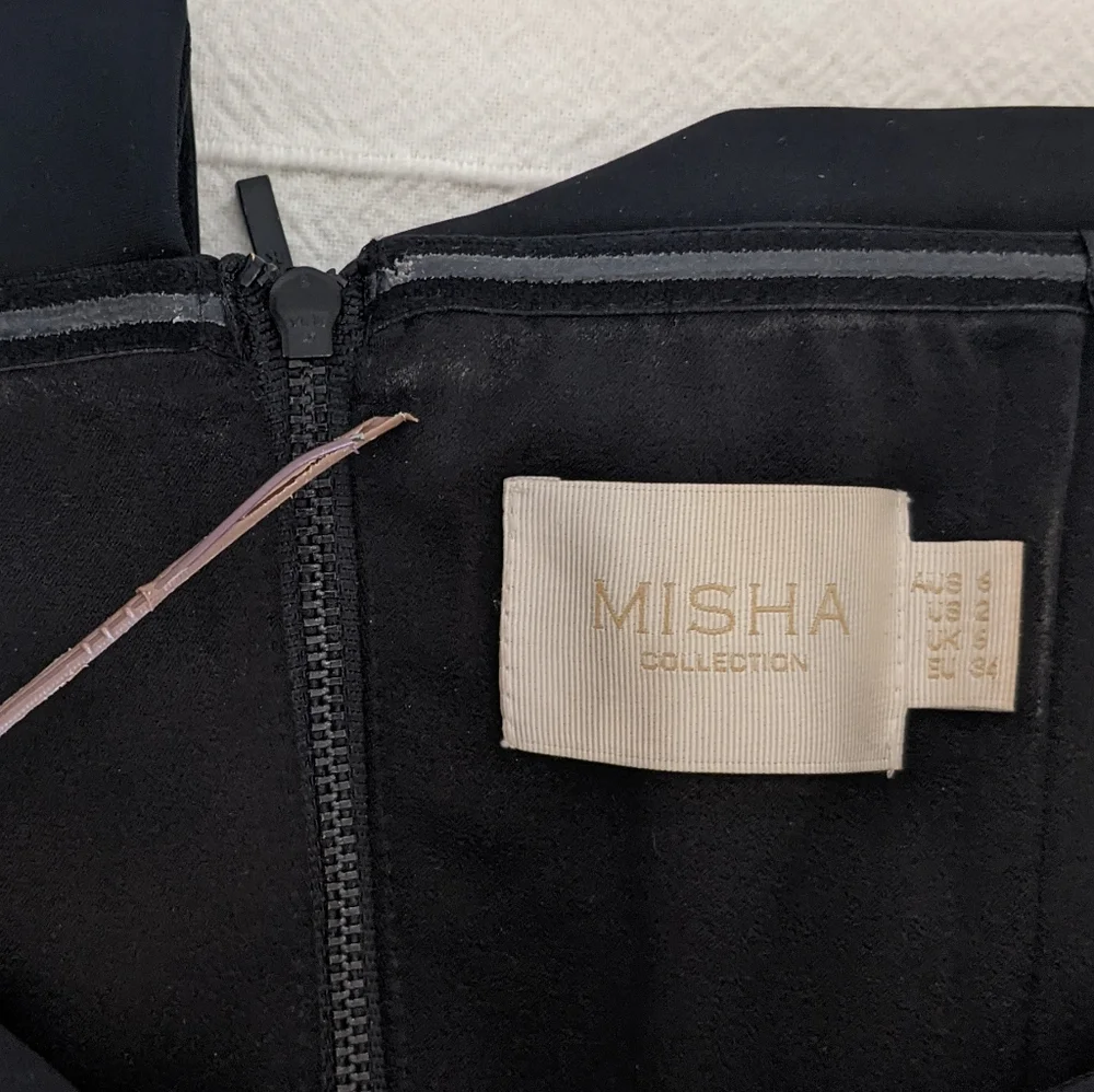 MISHA Off the Shoulder Sheath Black Dress - Picture 12 of 13